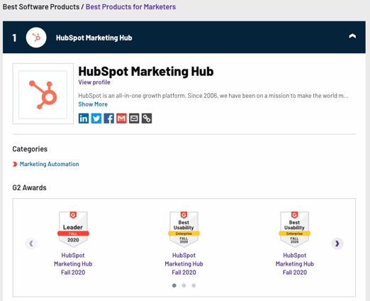 hubspot best product for marketer 